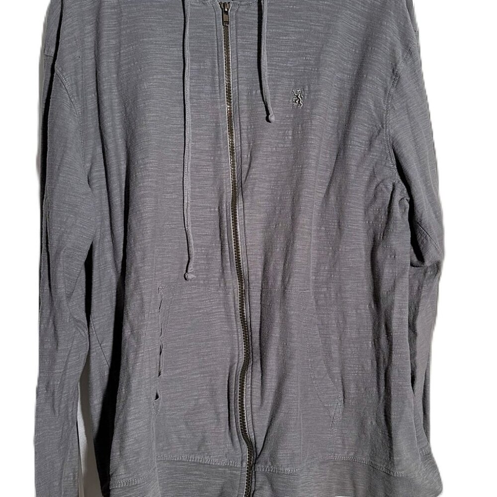 Lions Crest by English Laundry Zip Up Hoodie Olive Green Size Large 100% Cotton